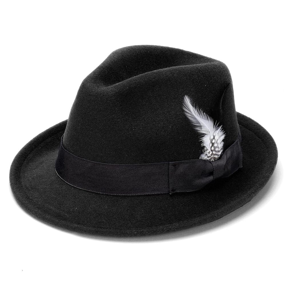 7804 Fedora Hats Short Brim Felt Winter Hat Panama Dress Fedora Hat